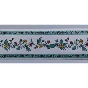 Sanitas Classic Series - Pre-pasted Vinyl Border 15 ft - Dk Pink Yellow Flowers